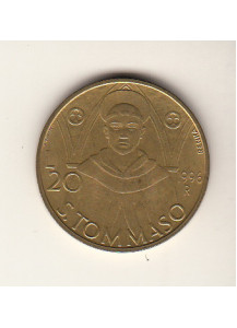 1996 20 Lire Bronzital San Tommaso d'Aquino Fior di Conio San Marino